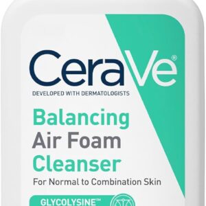 CeraVe Balancing Air Foam Face Wash, Foaming Facial Cleanser For Combination Skin, 8HR Oil Control + 24HR Hydration, Fragrance-Free & Non-Comedogenic, With Glycolysine™ & 3 Essential Ceramides, 8oz