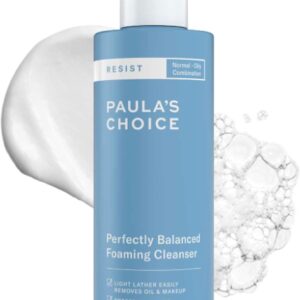 Paula's Choice RESIST Perfectly Balanced Foaming Facial Cleanser, Face Cleanser with Hyaluronic Acid & Aloe, Anti-Aging Face Wash, Large Pores & Oily Skin, Fragrance-Free