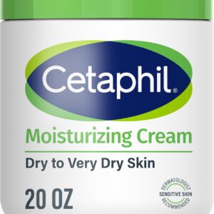 Cetaphil Face & Body Moisturizer, Hydrating Moisturizing Cream for Dry to Very Dry, Sensitive Skin, NEW 20 oz, Fragrance Free, Non-Comedogenic, Non-Greasy (Packaging May Vary)